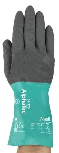 Ansell AlphaTec 58-270 kemihandske, nitril, grå, str 6, 30 cm
