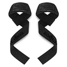 BEAST RAGE tyngdlyftningsremmar fitness vadderad bomull handledsstöd gel avancerade grepp hantel stång wraps kraftiga gym kroppsbyggande remmar kraft dödlyft skivstång halkfri träning (Black Gel)