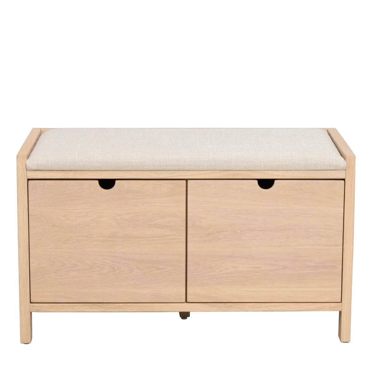 Rowico Hillmond bænk - hvidpigmenteret eg/beige