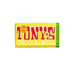 Tony's Chocolonely Fairtrade milkchocolate with at least 32% cacoa solids and nougat. Made in Belgium. 240g