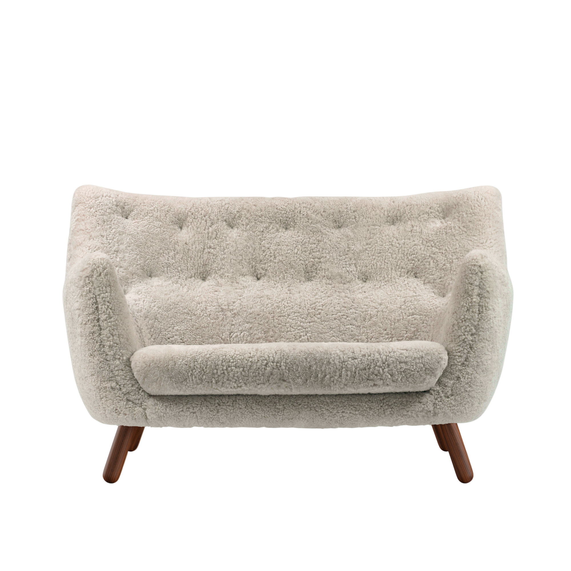 Poet sofa, valnød af Finn Juhl Sheepskin - Moonlight - Jacobsen Plus