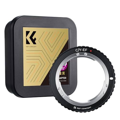 K&F Concept C/Y-EOS objektivadapter, objektiv adapter Canon, objektiv adapterring för Contax Yashica C/Y objektiv på Canon EOS 1D 1DS Mark II 7D 50D Digital Rebel T2i T3 SL1 300D 500D 1000D