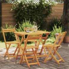5 Delars Hopfällbart Bistro Set Solid Wood Akacia