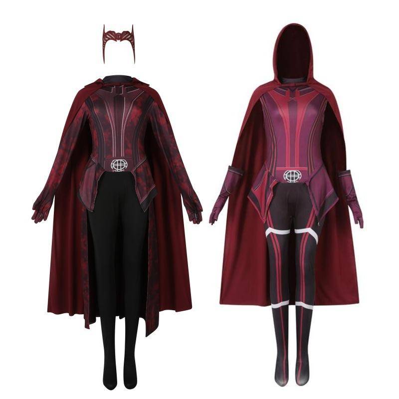 Scarlet Witch Kostym Vuxen Kvinna Wanda Maximoff Cosplay Outfit Halloween Fest Utklädnad cm black