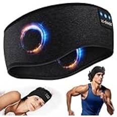 LC-dolida sovhörlurar Bluetooth 5.4, sömn-pannband hörlurar headband sovmask, sporthörlurar musik sova pannband för sport träning, jogging, yoga, resor