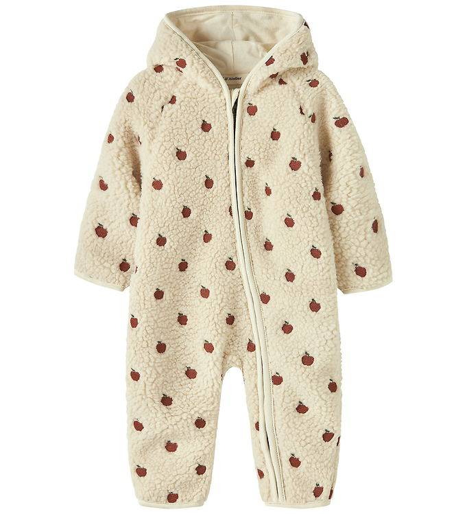 Lil' Atelier Fleeceoverall - Teddy - NbfNalo Loose - Turtledove/ - Lil Atelier - 62/68 - Fleeceoverall