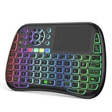 M9 Mini trådlöst tangentbord med pekplatta och RGB-bakgrundsbelysning - svart
