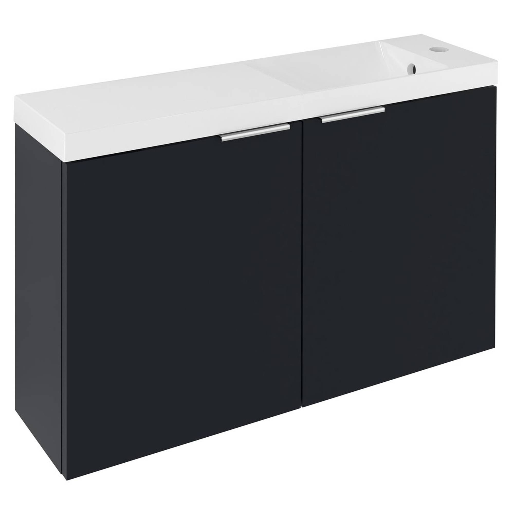 Badrumskommod Lunelle Antracit 80 cm med Handfat Vit