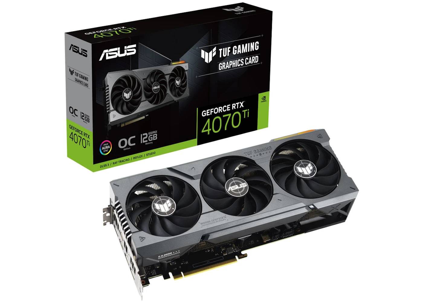 NVIDIA ASUS TUF Gaming GeForce RTX 4070 Ti 12G OC Graphics Card TUF-RTX4070TI-O12G-GAMING - One Size (One Size)
