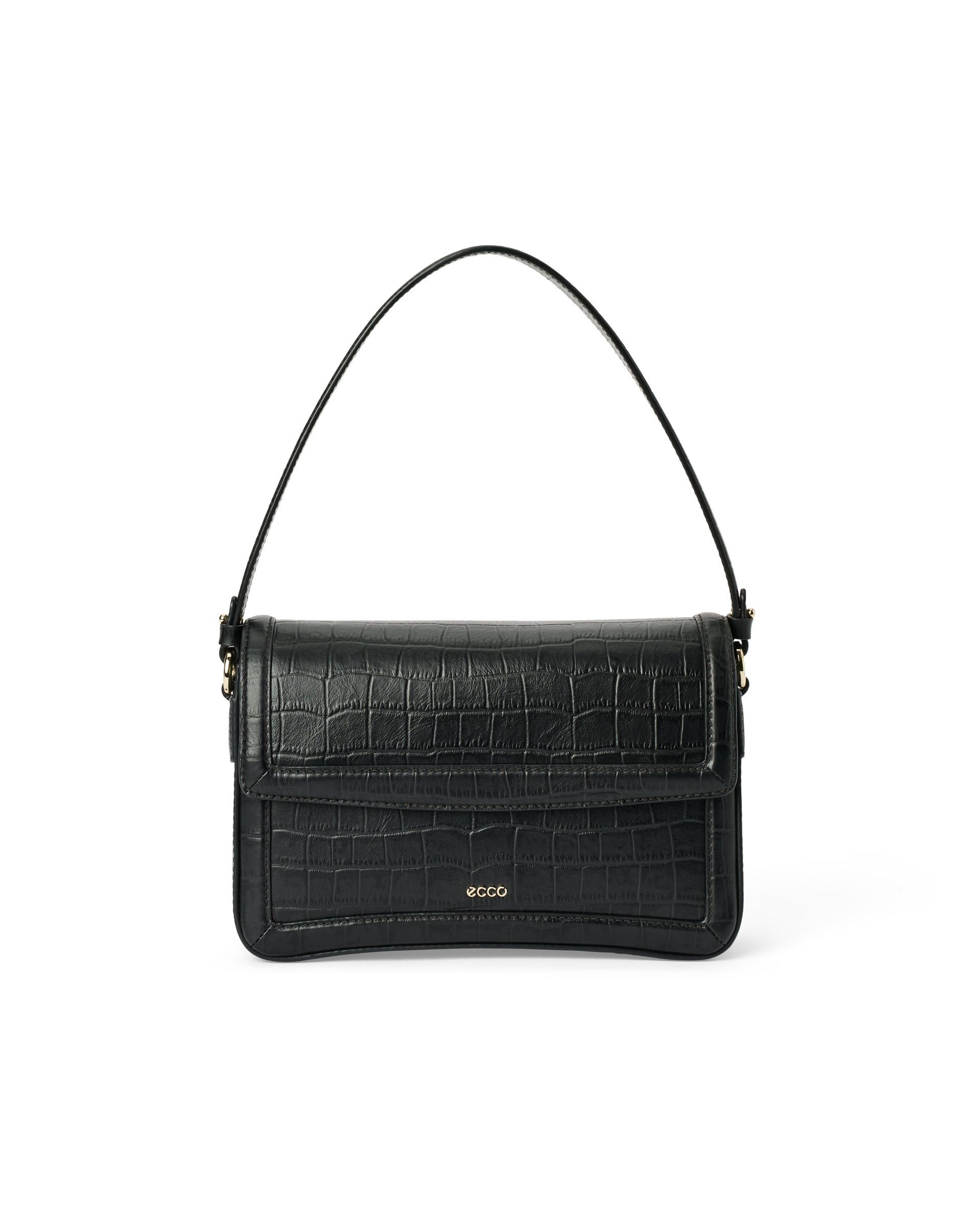 ECCO Pinch Bag - Crossbody lædertaske med opadbuet bund til damer - Sort