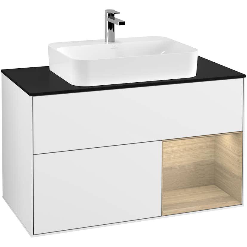 Tvättställsskåp Villeroy & Boch Finion med 2 Lådor Hylla och Bänkskiva för Ytmonterat Tvättställ