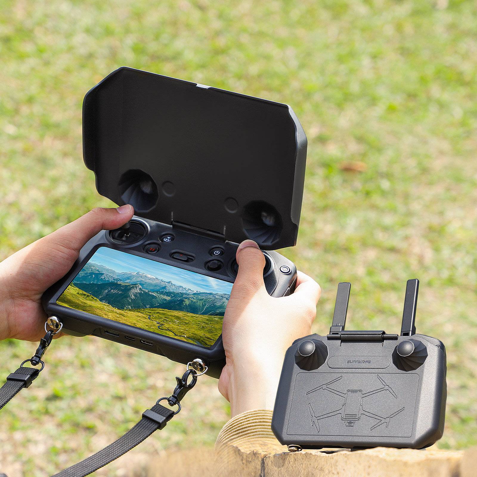 Sunnylife 2-in-1 RC PRO-skärm fjärrkontroll solskyddshäuvd solskyddsskydd skal joystickskydd för DJI Mini 3 / Mavic 3 Dr