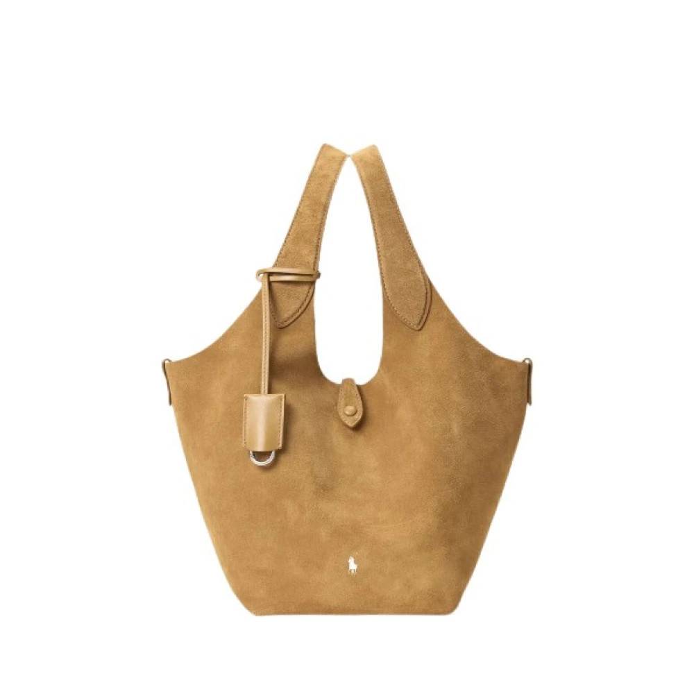 Polo Ralph Lauren Italiensk Ruskind Chic Skuldertaske - Tasker - Dame - Brun - ONE SIZE - Uld