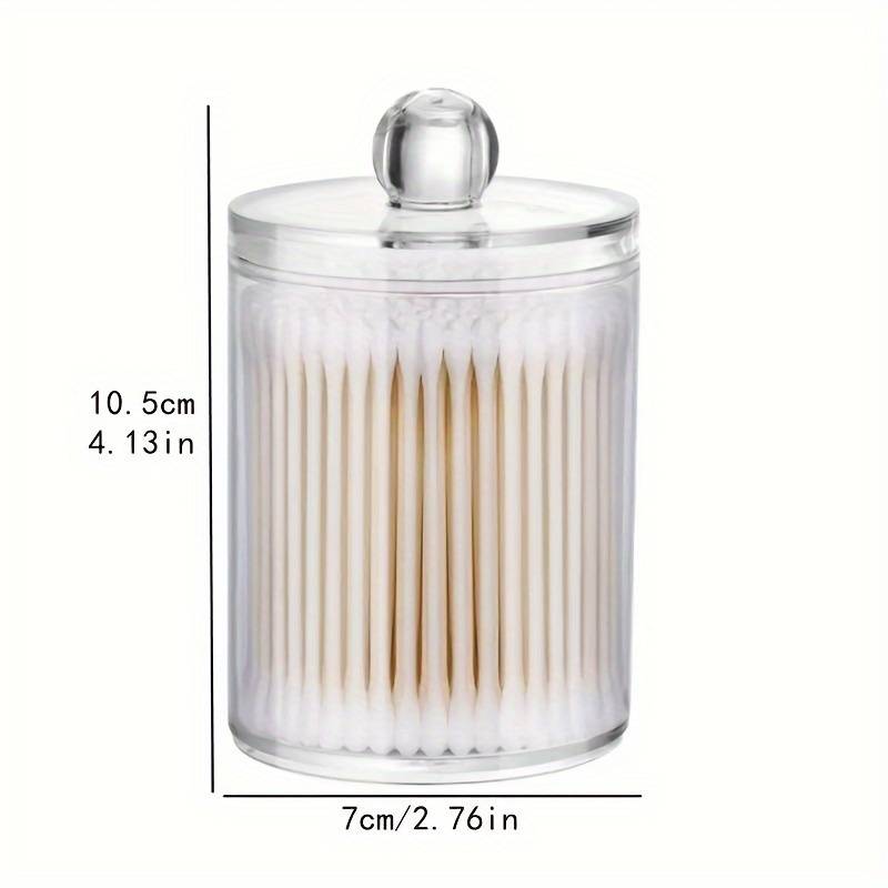 TEMU Acrylic Transparent Swab Holder, Swab Storage Container, Toothpick Dispenser, Makeup Swab Box, Plastic Medicine Bottle Bathroom Canister Storage Organizer, Vanity Cosmetic Organizer