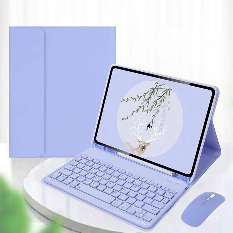 Tangentbordsskydd Funda för Samsung Galaxy Tab A9+ A9 Plus Tab S9 FE Tab A8 Tab A7 Tab S6 Lite Tab S7 S8 S9 11 10,9 10,4 10,5 tum violett