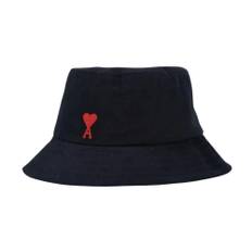 Ami Paris, Accessoarer, Herr, 56 CM, Bomull, Klassisk Svart Bucket Hat för Män - black (56 CM)