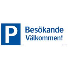 Skylt Parkering besökande välkommen