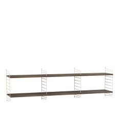 String - Vardagsrum hyllsystem O valnöt/beige - Träfärgad