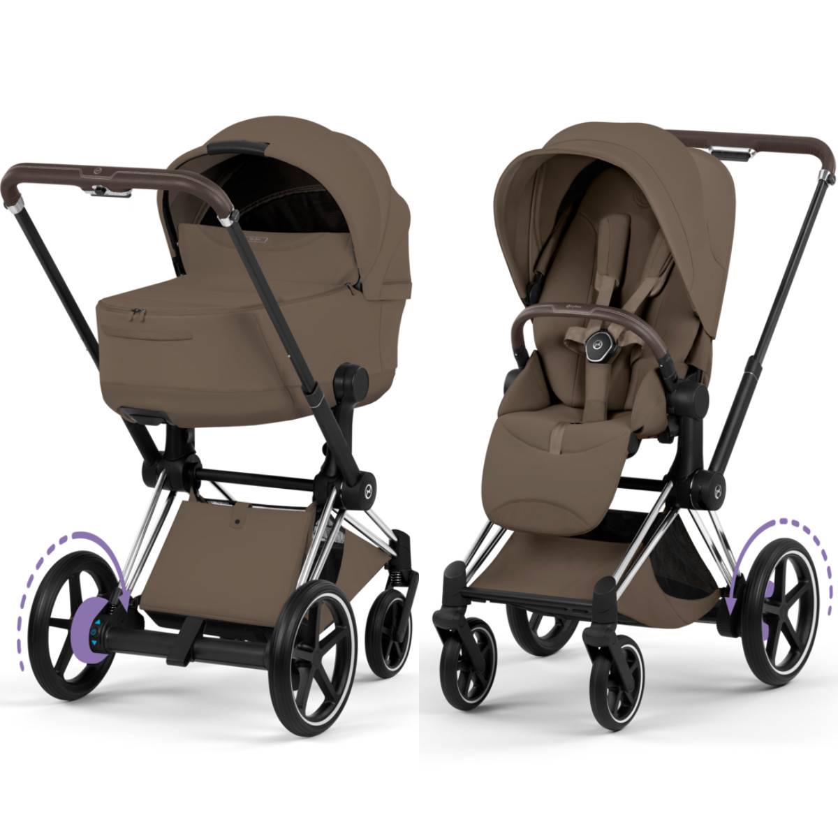 Cybex E-Priam 5 Style Kombikinderwagen - Coconut Brown