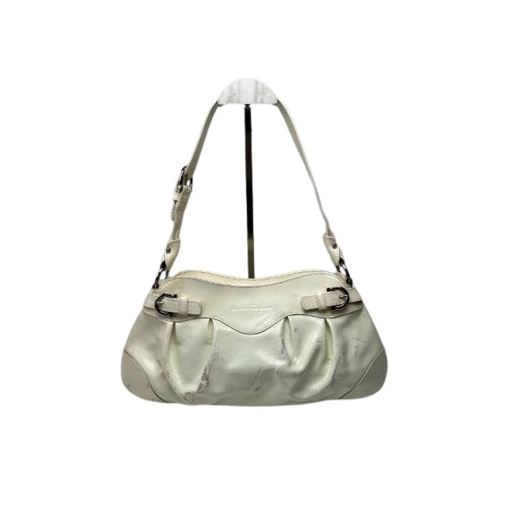 Salvatore Ferragamo Pre-owned Pre-owned Skuldertaske - Vintage - Dame - Hvid - ONE SIZE - Uld