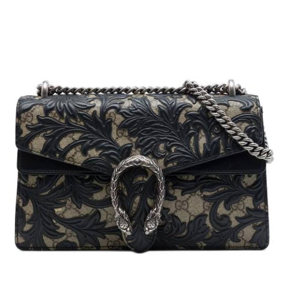 Gucci Vintage Pre-owned Arabesque Dionysus Skuldertaske - Vintage - Dame - Sort - ONE SIZE - Uld