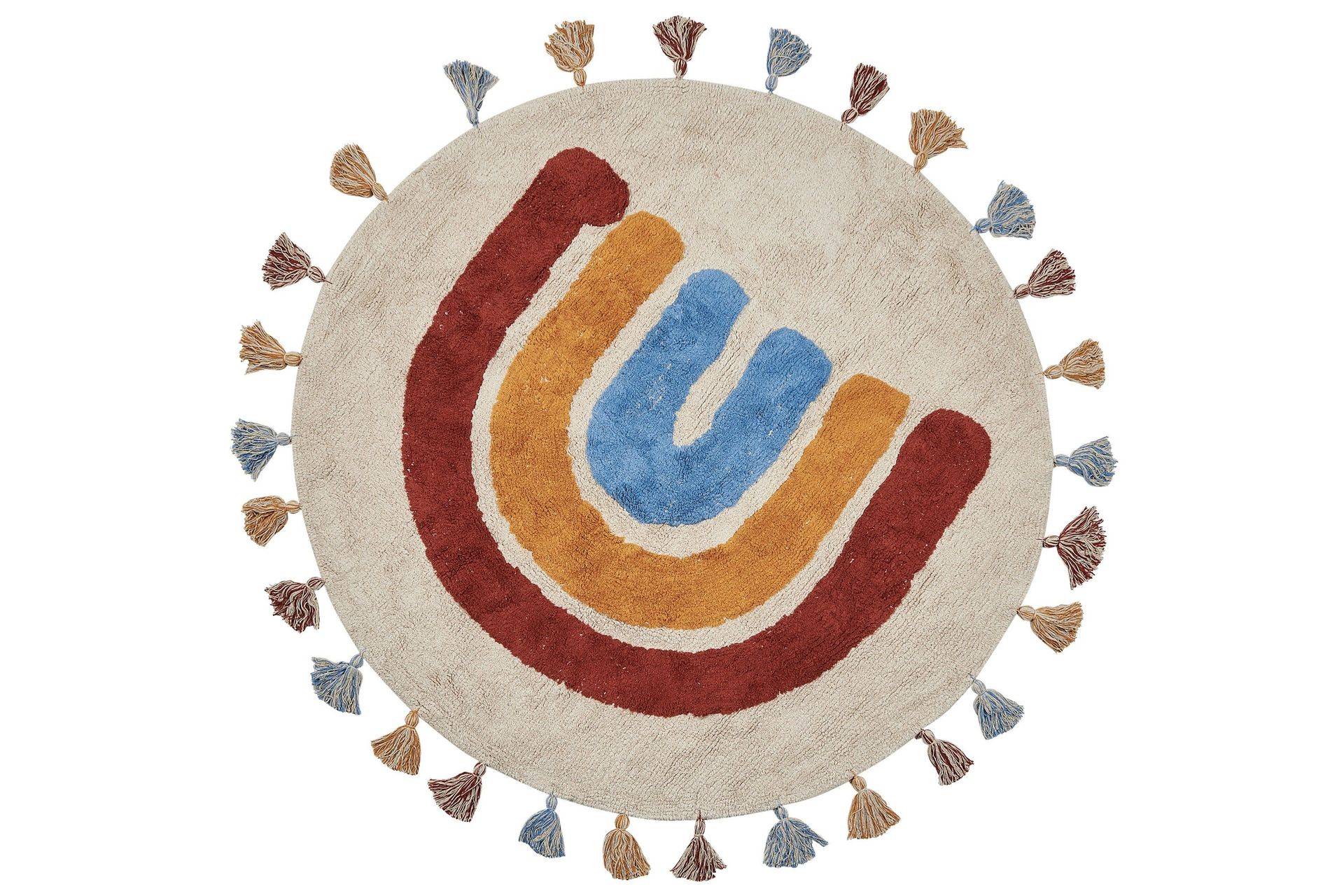 Yagci Bomullsmatta 120 cm Rund - Beige Bomullsmattor