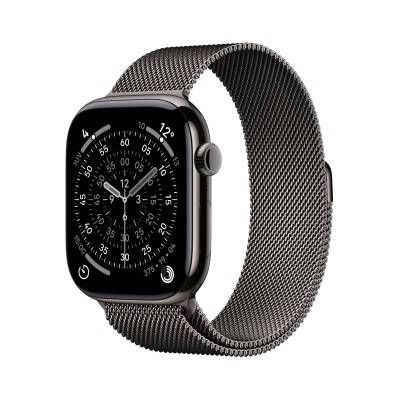 Apple Watch Series 11 GPS + Cellular 46mm Skiffer Titanboett med Slate Milanese Loop - M/L