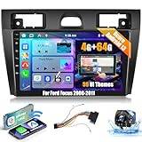 Inefala 8 Core 4 + 64GB Android Autoradio för Ford Fiesta 2002-2008 Stereo 9 Tums Pekskärm med trådlöst CarPlay Android Auto Med Bluetooth, GPS, FM RDS, backkamera AHD