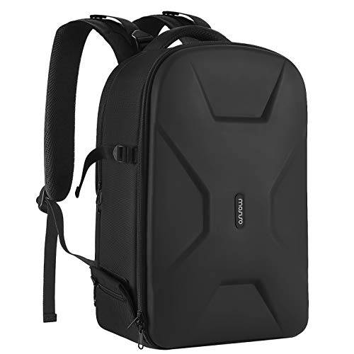 MOSISO Kameraryggsäck, DSLR/SLR/spegelfri kameraväska, vattentätt hårt skal med stativhållare och laptopfack, kompatibel med Canon/Nikon/Sony, 38–40 cm (15–16 tum), svart