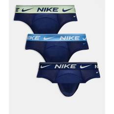 Nike - Dri-FIT Ultra Comfort - Marineblå briefs med linning i kontrastfarve i pakke med 3 par