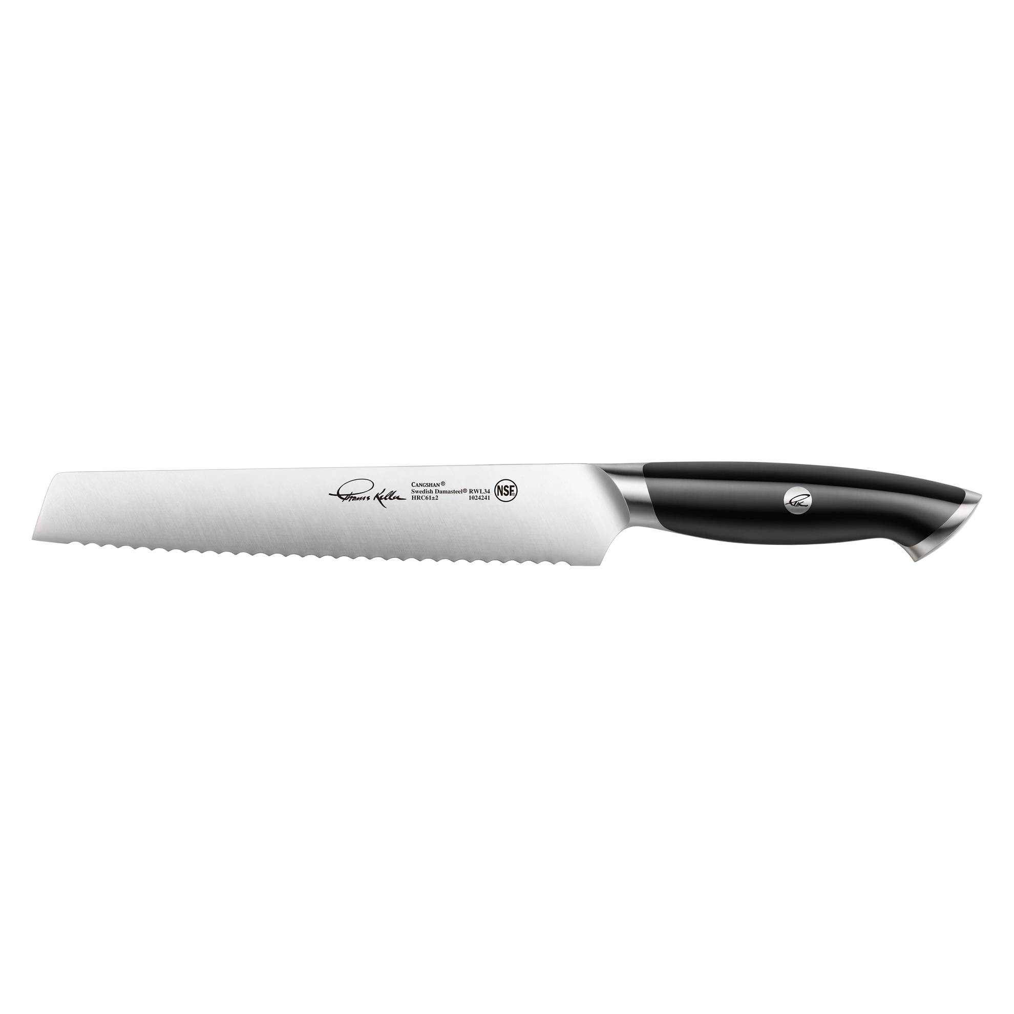 Brødkniv 20 cm. af Svensk Damaskus stål - Cangshan Thomas Keller Signature Collection.