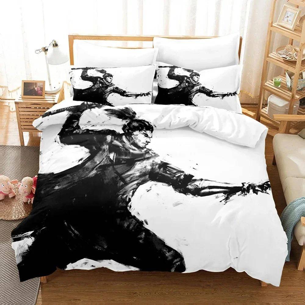 3D-tryckt Anime Sekiro Spel Sängkläder Set Påslakan Sängset Quiltöverdrag Örngott Täcke king Queen Size Pojkar Vuxen 70x133cm 2pcs