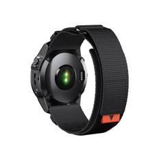 Velcro Nylon Urrem til Garmin 22 mm. Quickfit-Sort