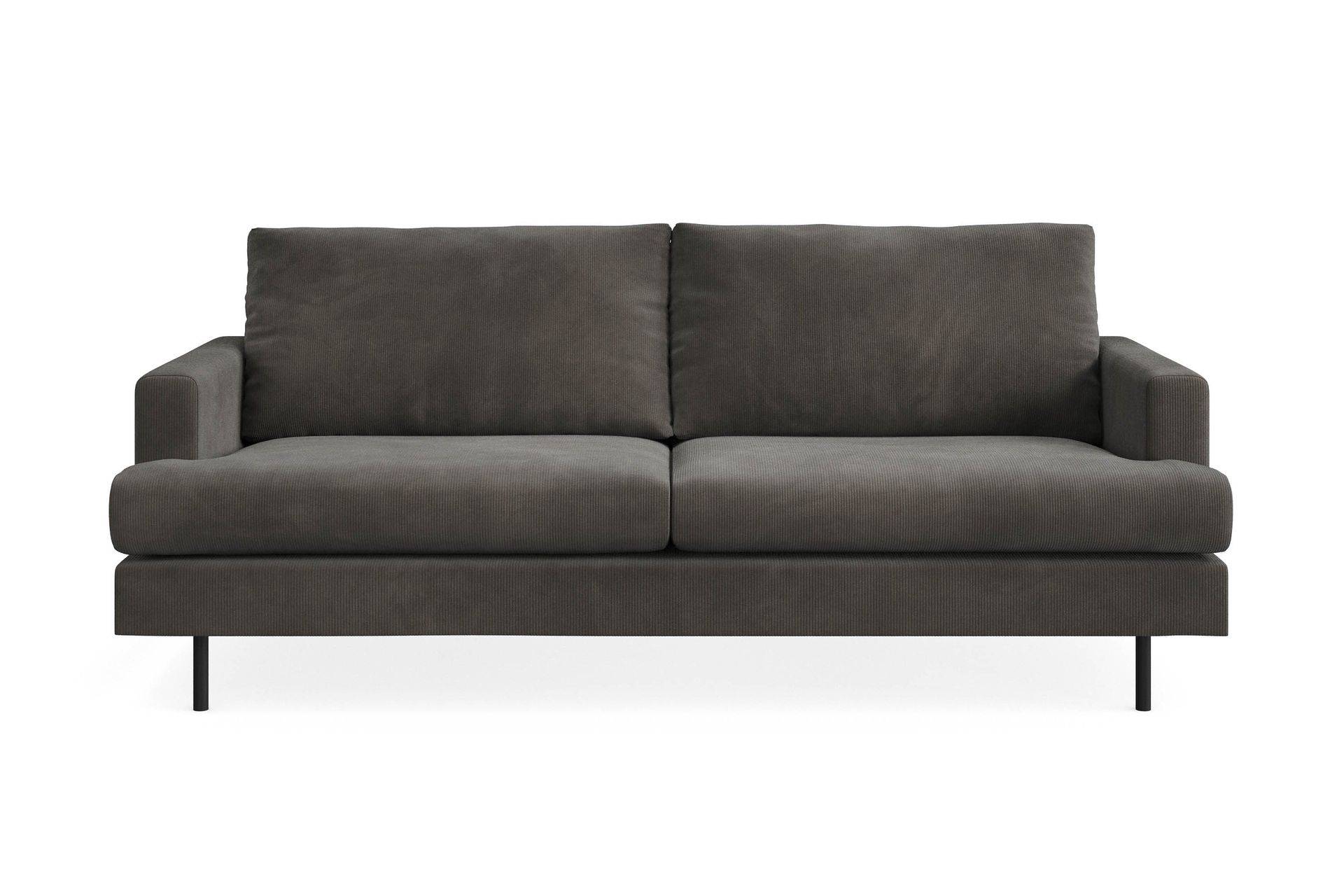 Scandi Days Menard Compact 3-sits Manchestersoffa - Mörkgrå 3 sits soffa Grå Manchester
