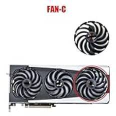 Datorkomponenter 87MM 95MM Sapphire RX6900 XT GPU Fan Compatible with NITRO+AMD Radeon RX 6700 6800 6900 XT Graphics Card Cooling(Yellow)