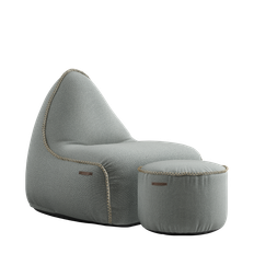 Cura Lounge Chair & Pouf - Cura Grey