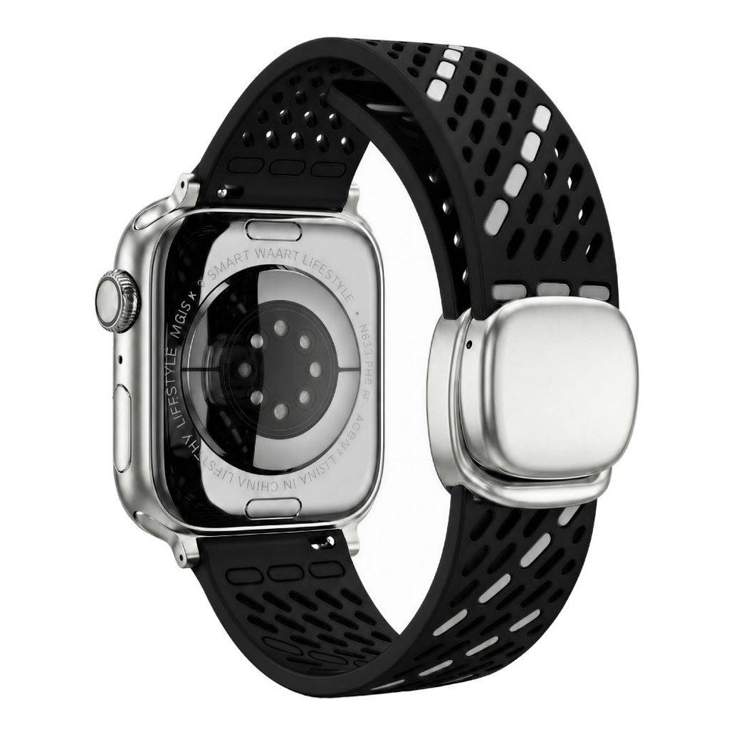 Apple Watch 42 / 41/ 40 / 38mm Urrem i silikone - Sort/Grå