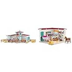 SCHLEICH 42567 Reiterhof, für Kinder ab 5-12 Jahren, HORSE Club - Spielset & 42568 Reitshop zum modularen Reiterhof, für Kinder ab 5-12 Jahren, HORSE Club - Spielset