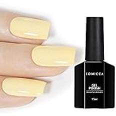 TOMICCA UV-nagellack, pastellfärg, 15 ml, makaron, gult gelnagellack som torkas med UV-/LED-lampa, för manikyr