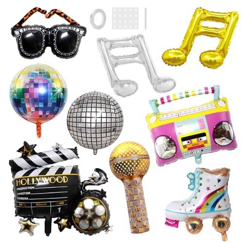 CHRI 9 stycken discokula ballong disco party dekorativa ballonger