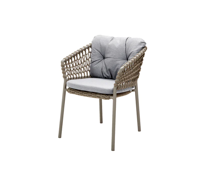 Ocean stol | Udendørs Light grey, Cane-line Natté Cane-line Soft Rope, Taupe.