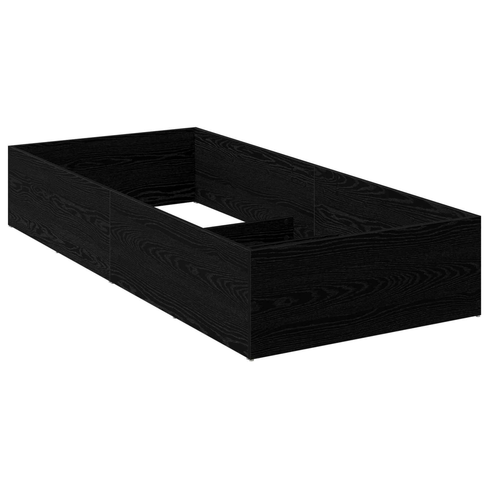 vidaXL Sengeomkransning til justerbar sengebund Sort eg 100 x 200 cm