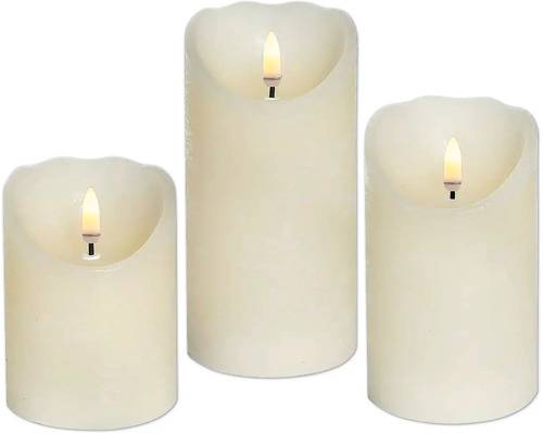 LED-ljusset LAFIORA vaxljus 3-pack
