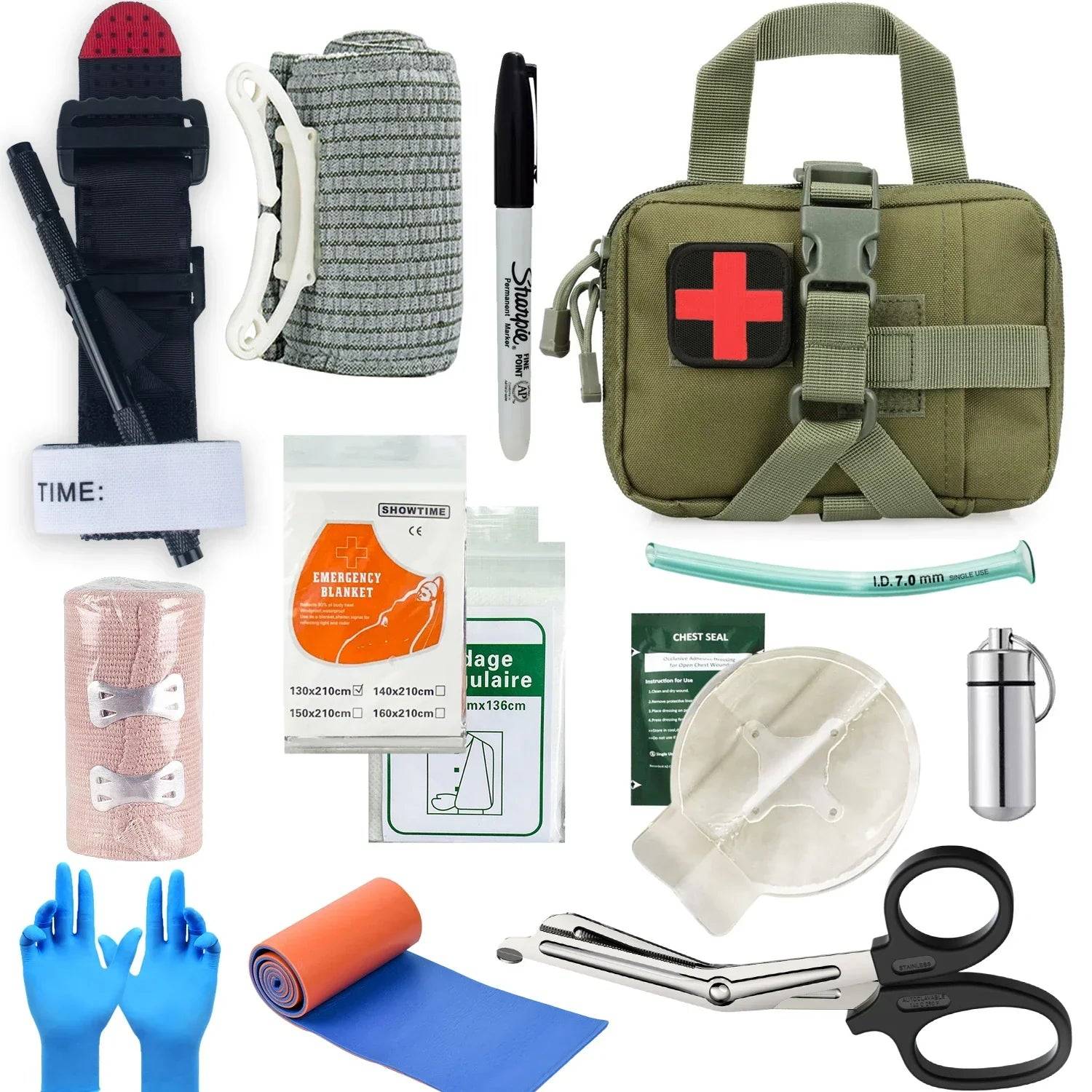 MedShield - Komplett Trauma Första Hjälpen Kit för Nödhjälp - Grön