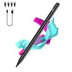 Luntak Tablet Pen för Android, Type-C Stylus Pen med 4 pom tips, magnetiska pekskärmspennor kompatibel med Samsung/Huawei//Lenovo/Mi/Vivo och andra Android Smartphone och Tablet enheter - Svart