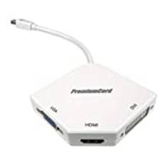 PremiumCord Mini displayport till HDMI DVI VGA, Video 4K @ 30Hz UHD 2160p (via HDMI), FULL HD 1080p 60Hz, kabellängd: 20 cm, vit