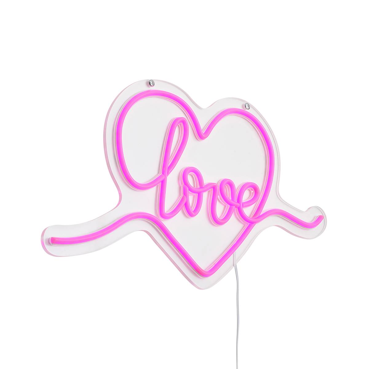 Neon væglampe pink inkl. LED - Love