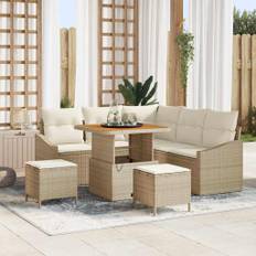 vidaXL Havesofa Sæt med pude 8 pcs Beige, Creme 80 x 80 x 71 cm