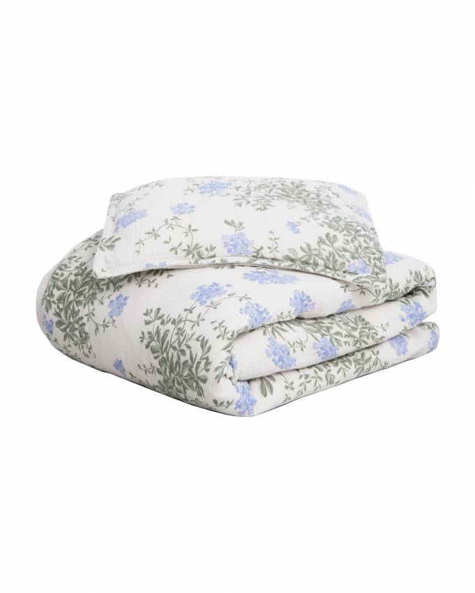 Garbo & Friends Påslakanset Muslin Junior Plumbago 100x130 cm