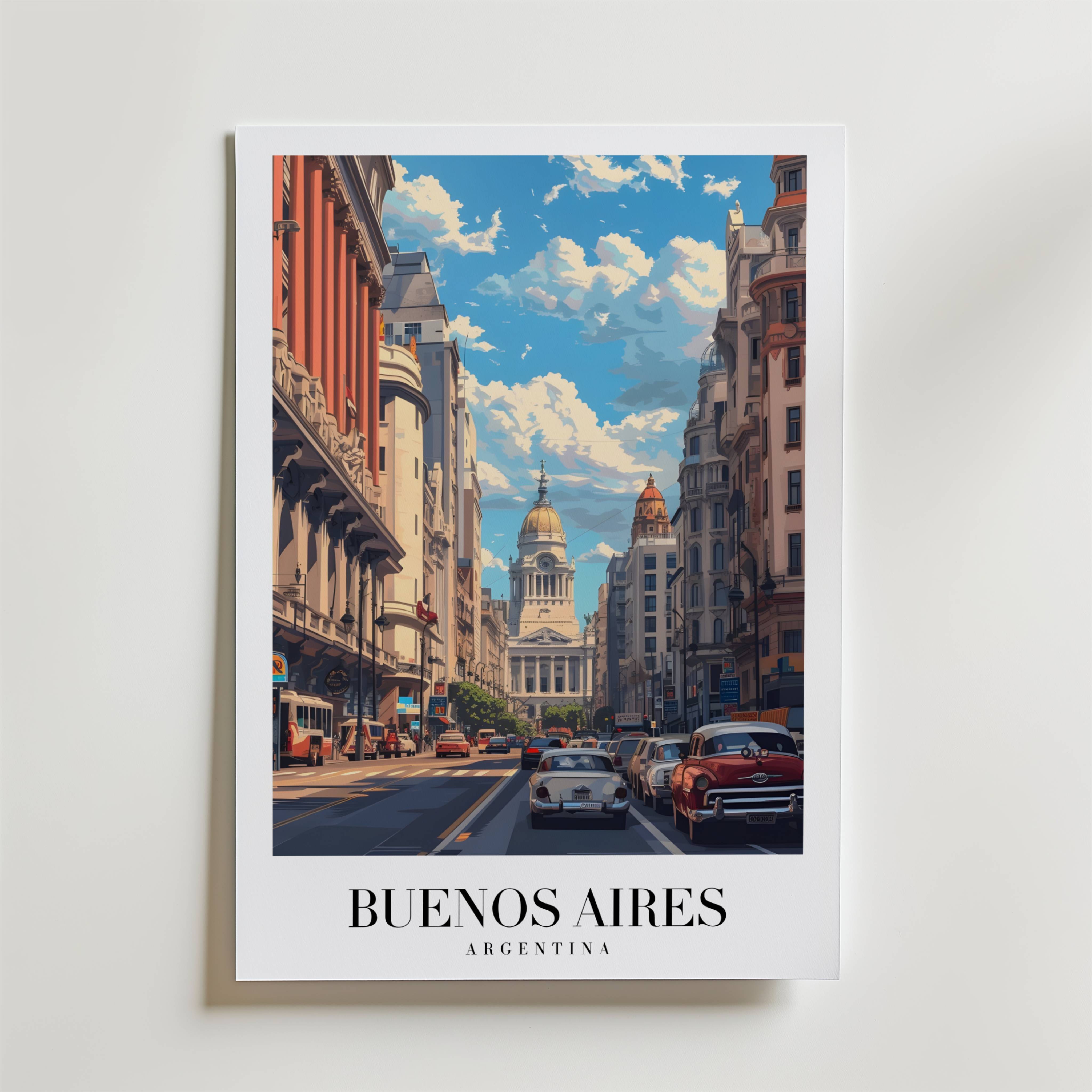 Where Time Walks In Buenos Aires Poster - Premium Canvas 40x50 cm